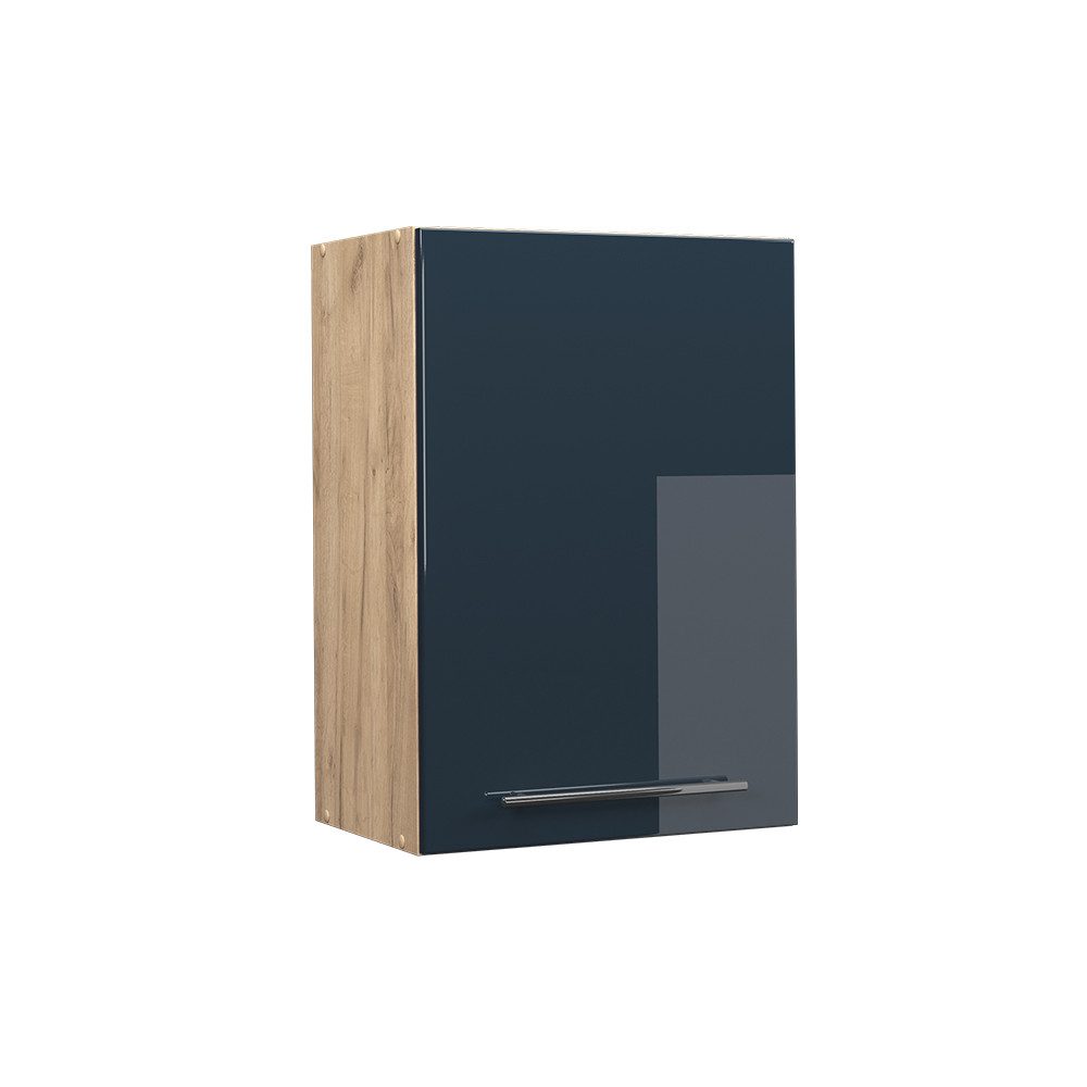 Vicco Hängeschrank Fame-Line, Dunkelblau Hochglanz/Goldkraft Eiche, günstig online kaufen