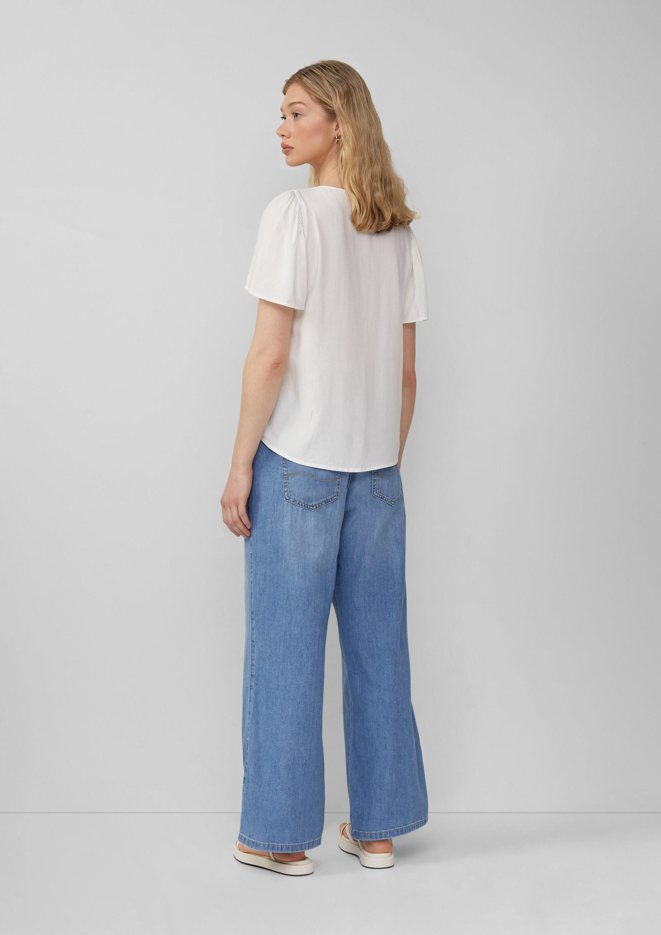 QS Kurzarmbluse Bluse Feminine Kurzarmbluse aus günstig online kaufen