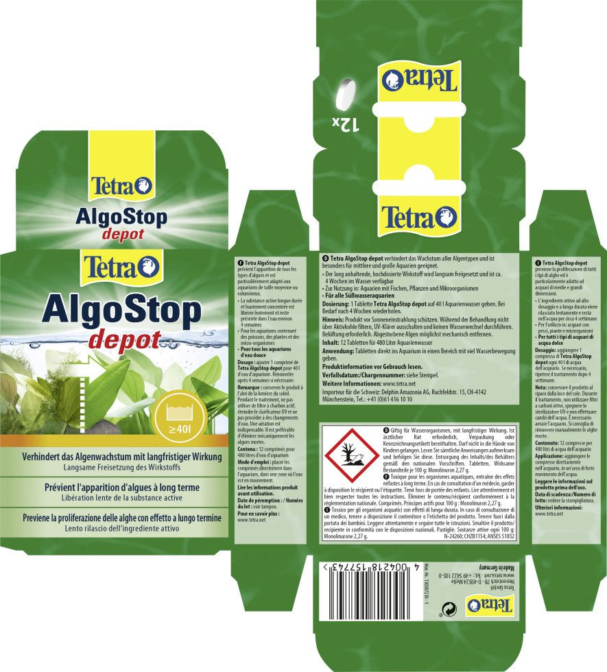 Tetra Aquariumfilter Tetra AlgoStop Depot 12 Tabletten
