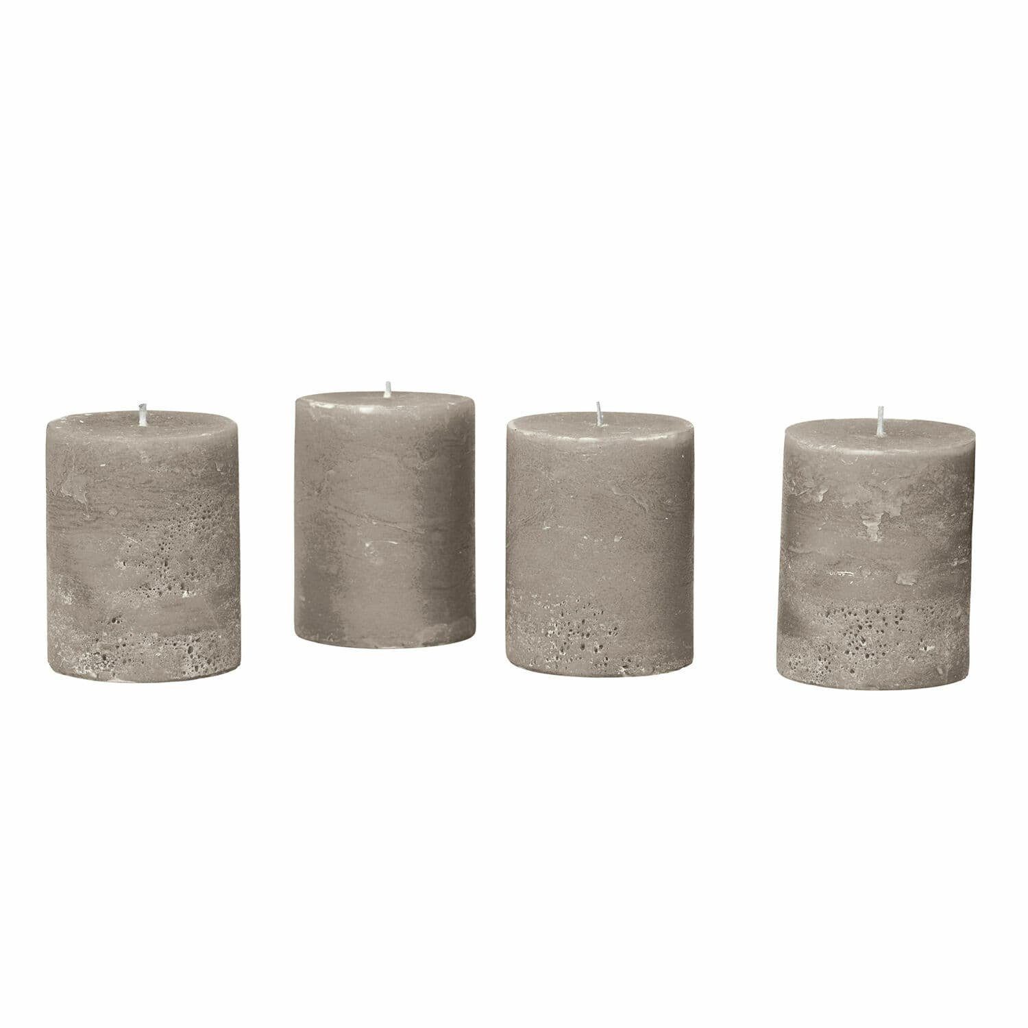 Mirabeau Stumpenkerze Kerze 4er Set Virrans taupe (4er Set, 4er Set), none günstig online kaufen