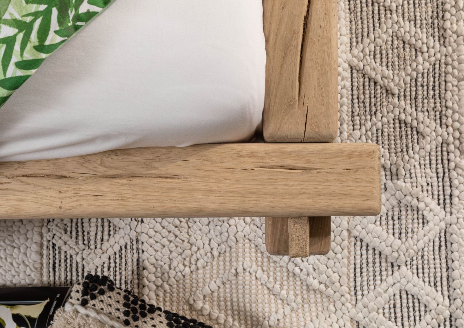 Massivmoebel24 Massivholzbett (Balkenbett Eiche 140x200 natur geölt OAK HEART #01), Balkenbett Eiche 140x200 natur geölt OAK HEART #01