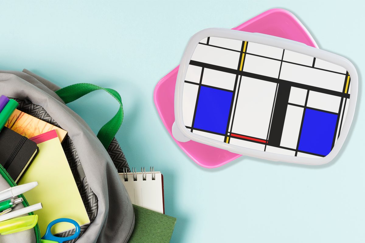 Muster Erwachsene, Lunchbox Brotbox Kunststoff, Mädchen, Kunst Kunststoff Abstrakt, Snackbox, rosa Kinder, (2-tlg), - für MuchoWow Brotdose -