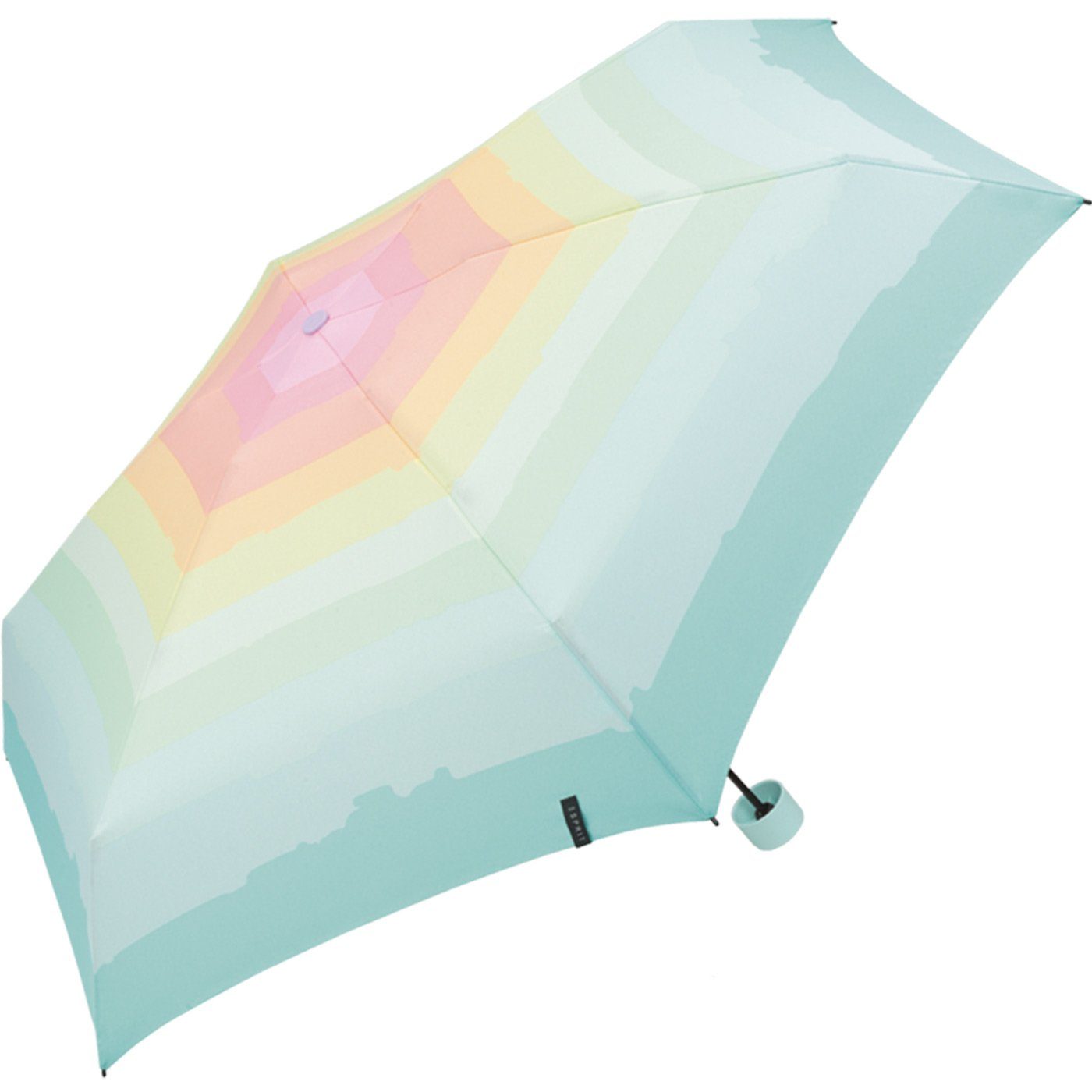 winzig Dawn, Petito Taschenregenschirm Mini Regenschirm türkis Esprit Damen Super Rainbow