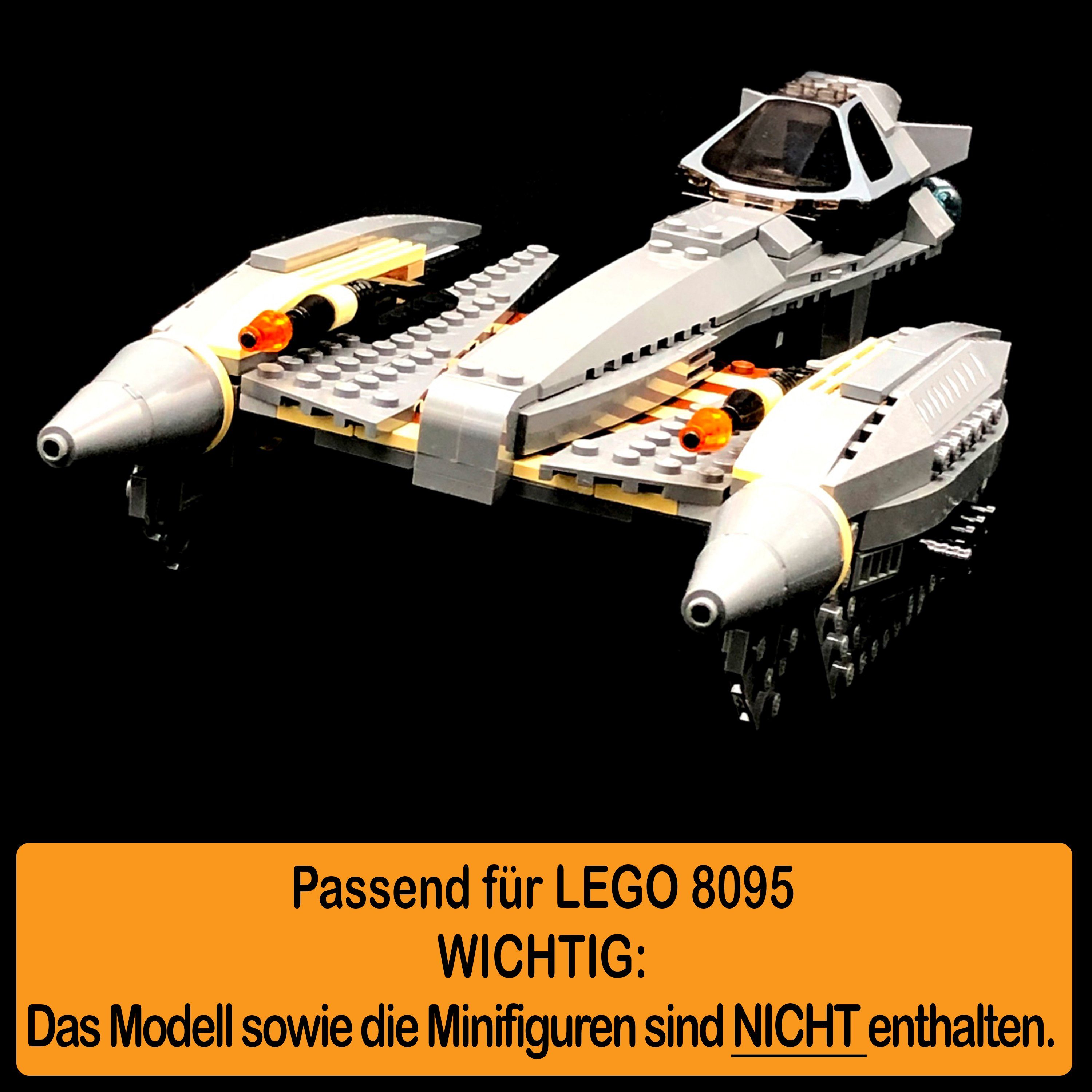 100% selbst Winkel Grievous Display LEGO AREA17 8095 und Acryl zusammenbauen), Positionen Starfighter (verschiedene zum Stand in Germany Standfuß für Made General einstellbar,