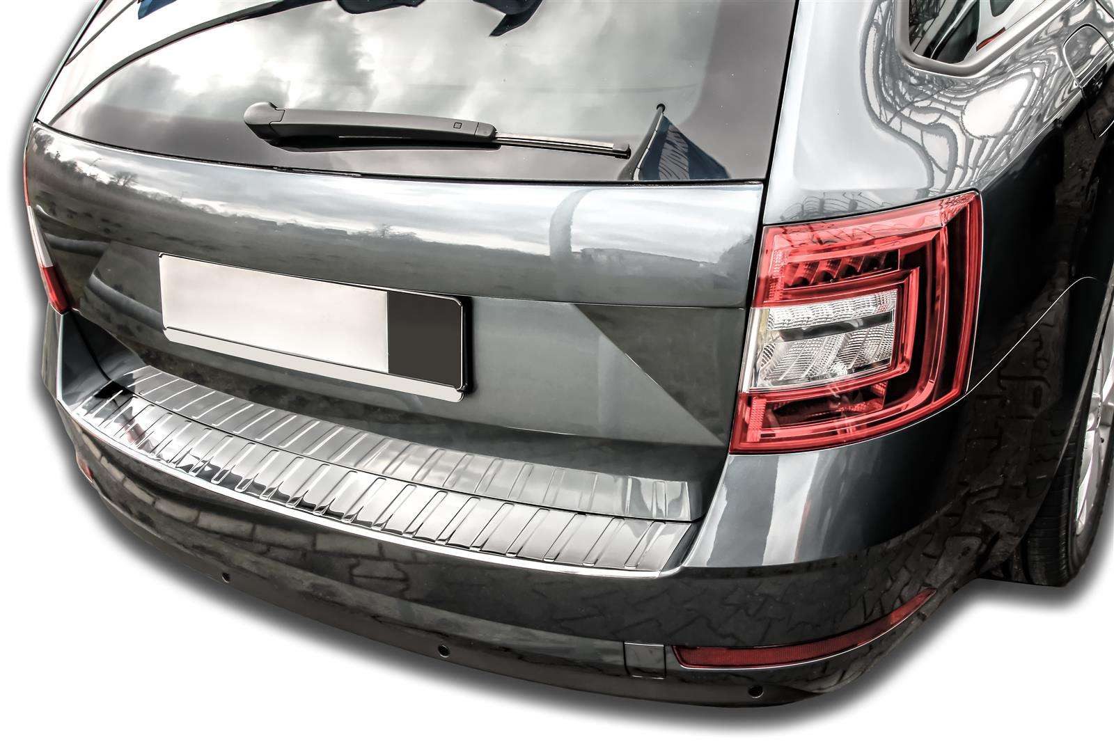 RECAMBO Ladekantenschutz für SKODA Octavia 3 Kombi FACELIFT 2017-2020 Stoßstangenschutz, V2A rostfrei, Exklusive Optik, praktischer Schutz & perfekte Passform