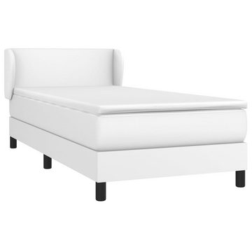 vidaXL Bett Boxspringbett mit Matratze Weiß 80x200 cm Kunstleder