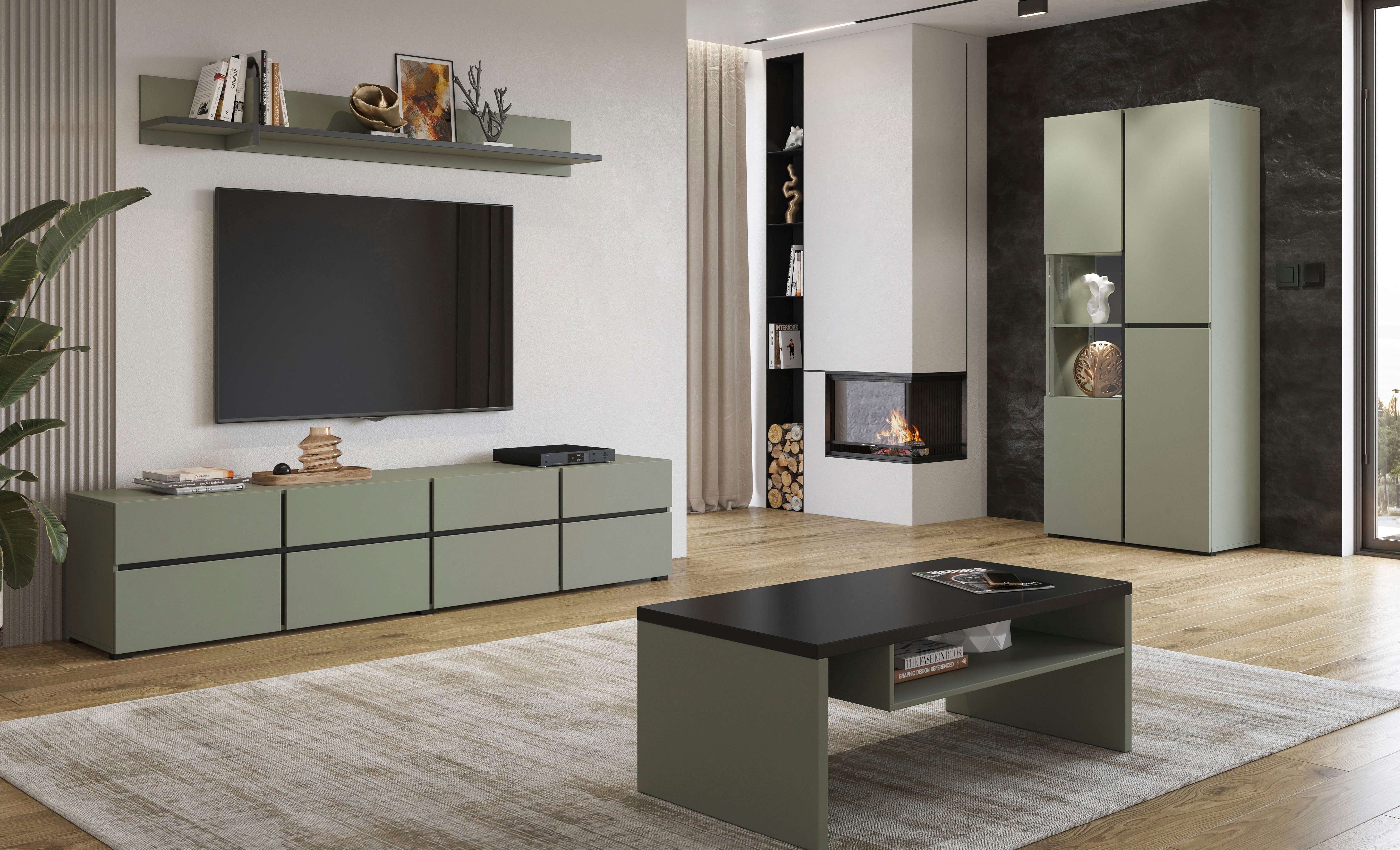 OTTO home Couchtisch Cross, Breite 120 cm, moderner Sofatisch für Wohnzimmer, Tisch mit offenem Fachboden