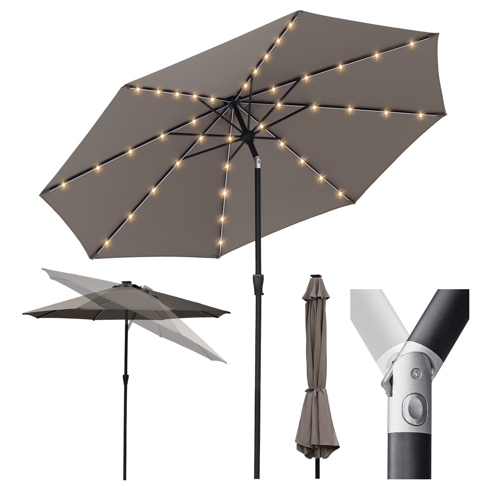 Sekey Sonnenschirm 330cm Alu Gartenschirm 8-eckiger günstig online kaufen