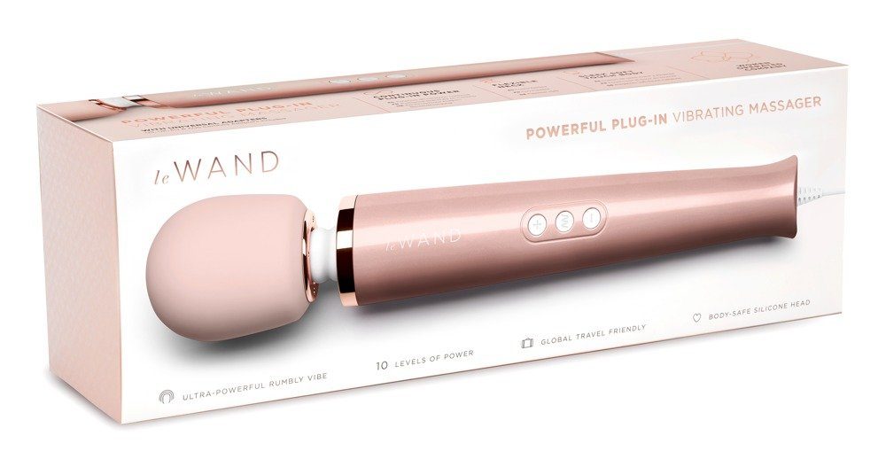 Le Wand Vibrator Le Wand Powerful Plug-In Wand-Massager Rosé, Inklusive 4 versch. Steckdosenadapter Rosa
