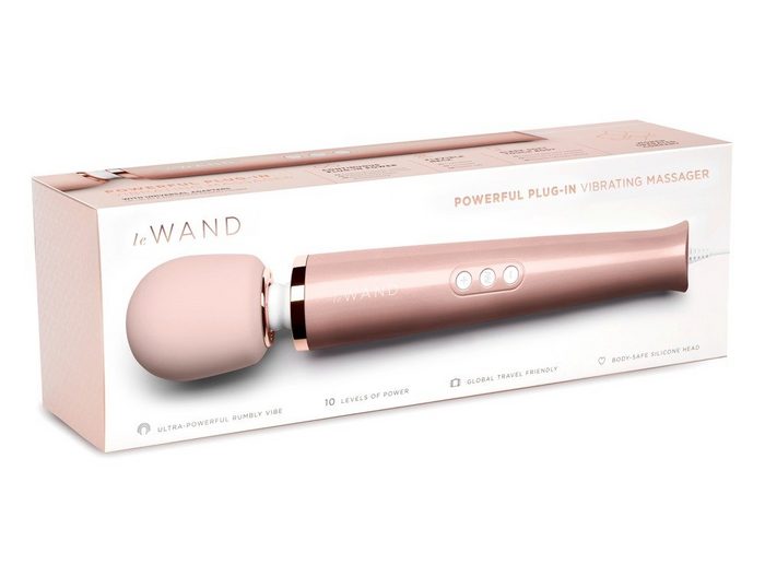 Le Wand Vibrator Le Wand Powerful Plug-In Wand-Massager Rosé Inklusive 4 versch. Steckdosenadapter