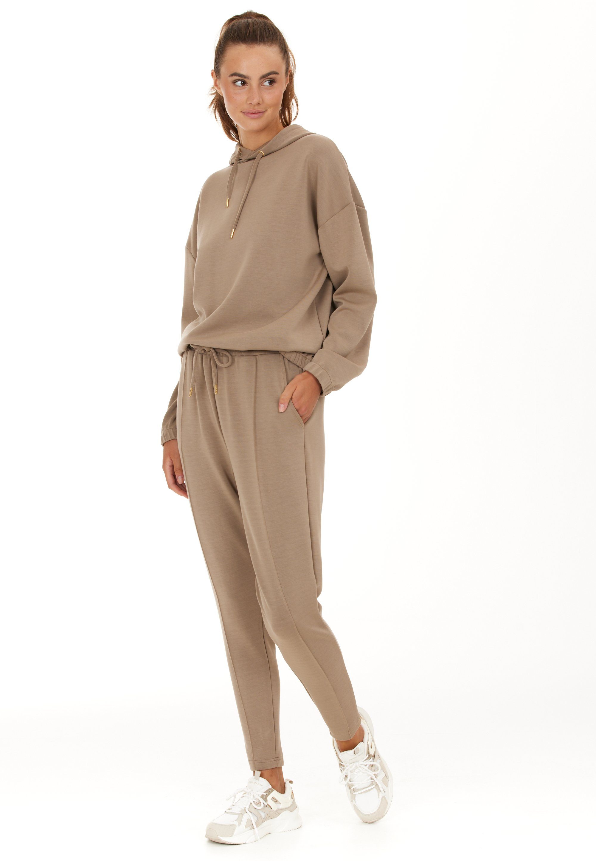 Modalmix weichem aus Sweathose Jacey ATHLECIA taupe