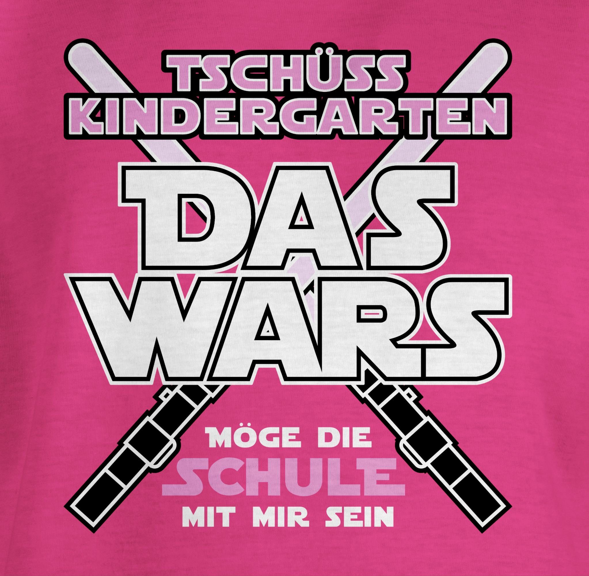 Shirtracer T-Shirt Das Einschulung Kindergarten 1 Rosa Wars Fuchsia Mädchen