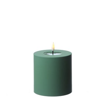 Deluxe Homeart LED-Kerze MIA Deluxe für Außen 3D Flamme flackernd H: 10cm D: 10cm outdoor grün (1-tlg)
