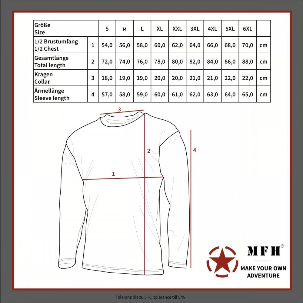 MFH Langarmshirt Marine Shirt, weiß-blau, langarm, Sommer (1-tlg) Shirt