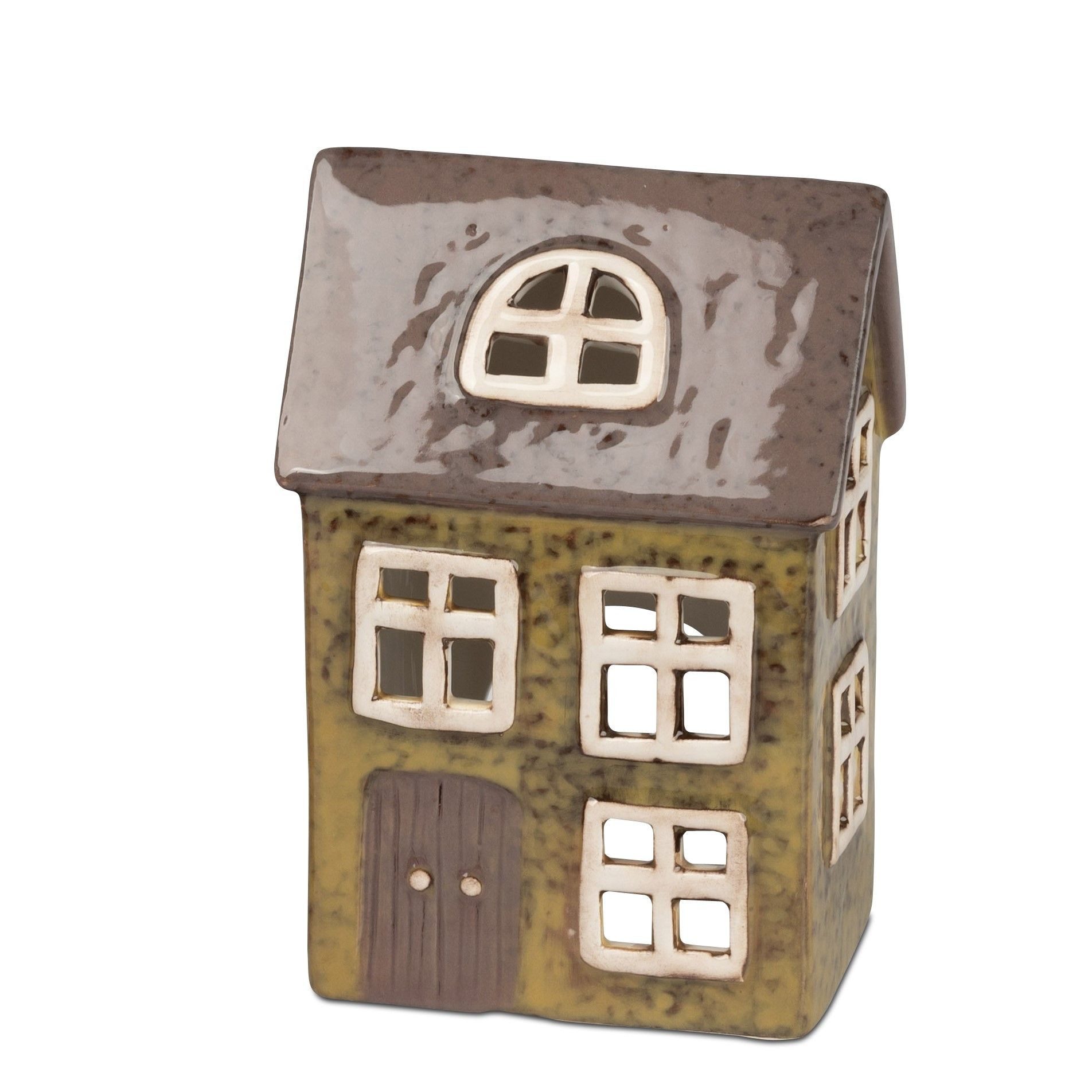 formano Windlicht Häuser, Höhe: 14cm, Farbe: Grau, Motiv: Haus