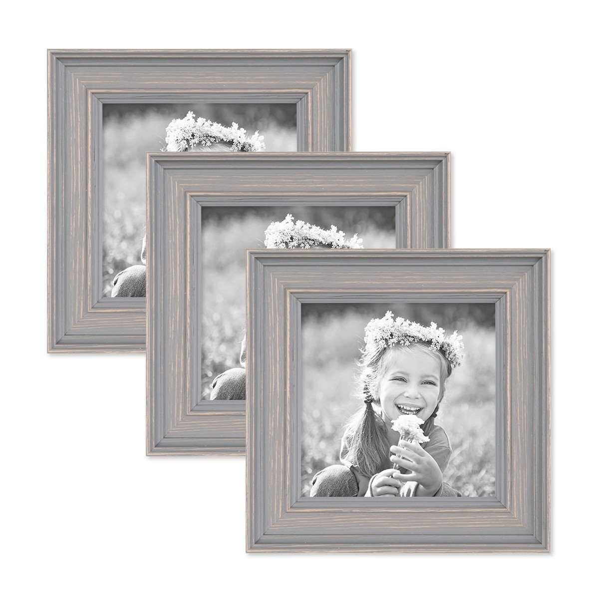 PHOTOLINI Bilderrahmen 3er Set Massivholz-Rahmen im günstig online kaufen