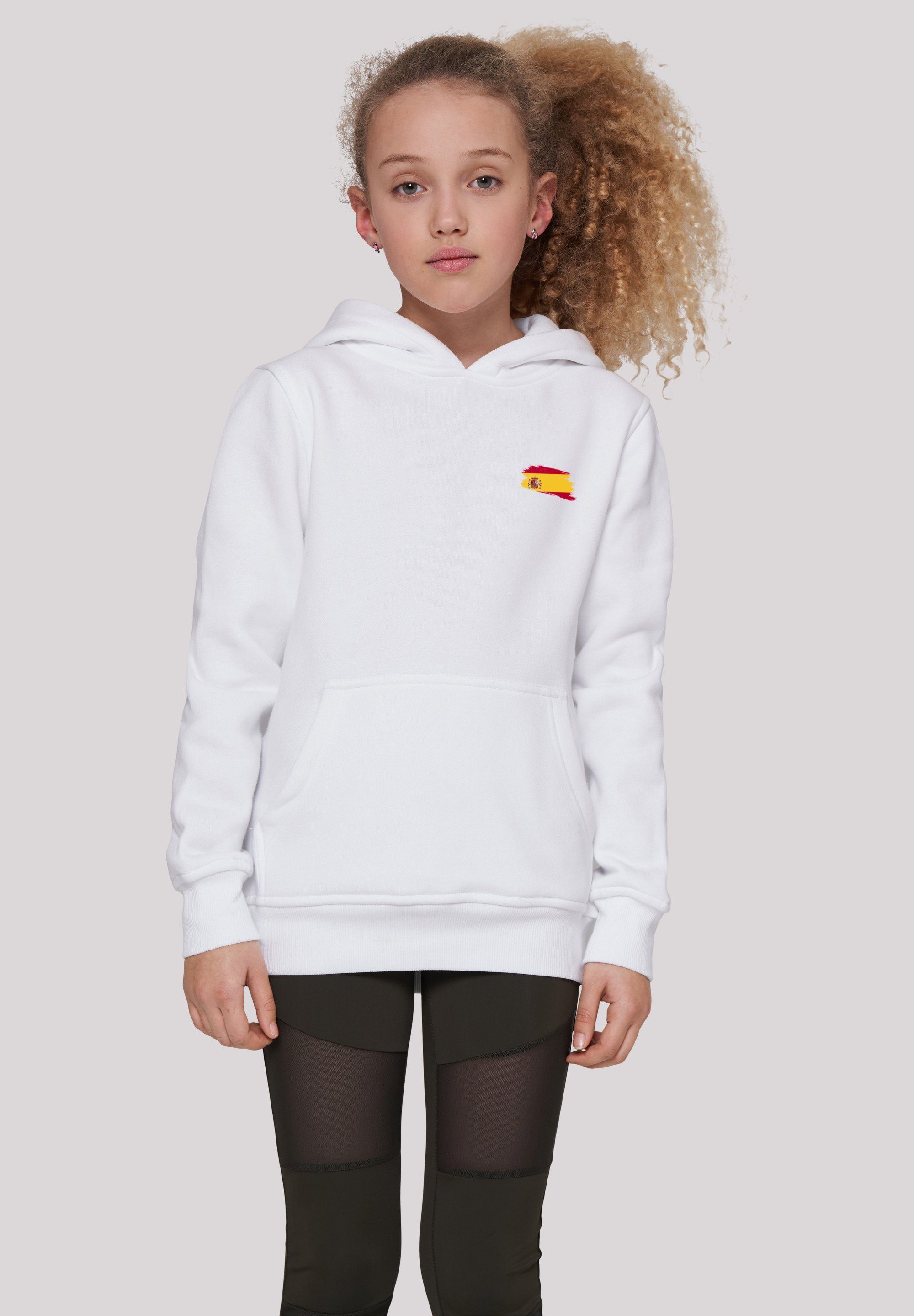 F4NT4STIC Kapuzenpullover Spain Spanien Flagge Print, Das Model ist 145 cm  groß und trägt Größe 145/152