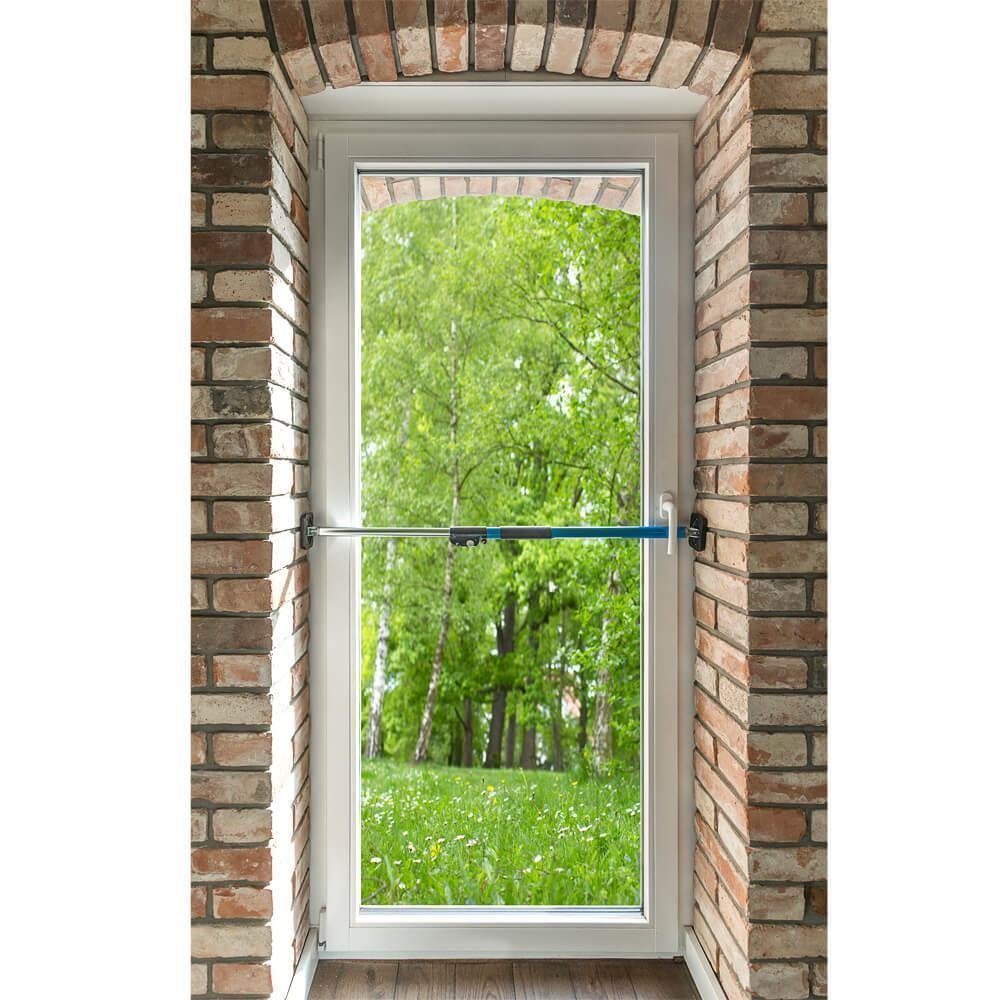 ALLEGRA Stützelement Sicherungsstange 199 - 375 cm (blau) AB-360, für Fenster, Tür, Balkon