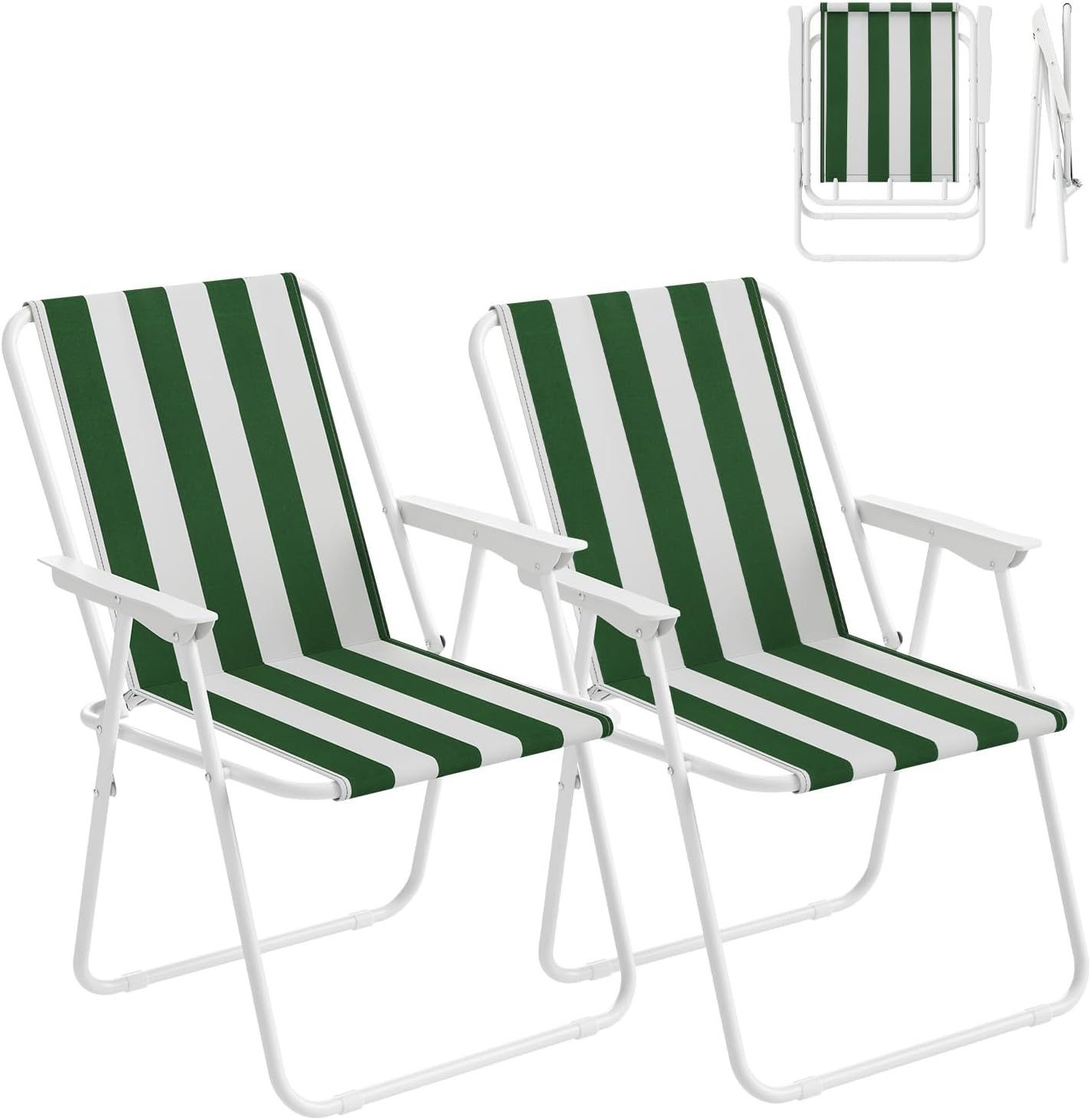 Woltu Campingstuhl (2 St), Angelstuhl Ultraleichter, mit Armlehnen, klappbar