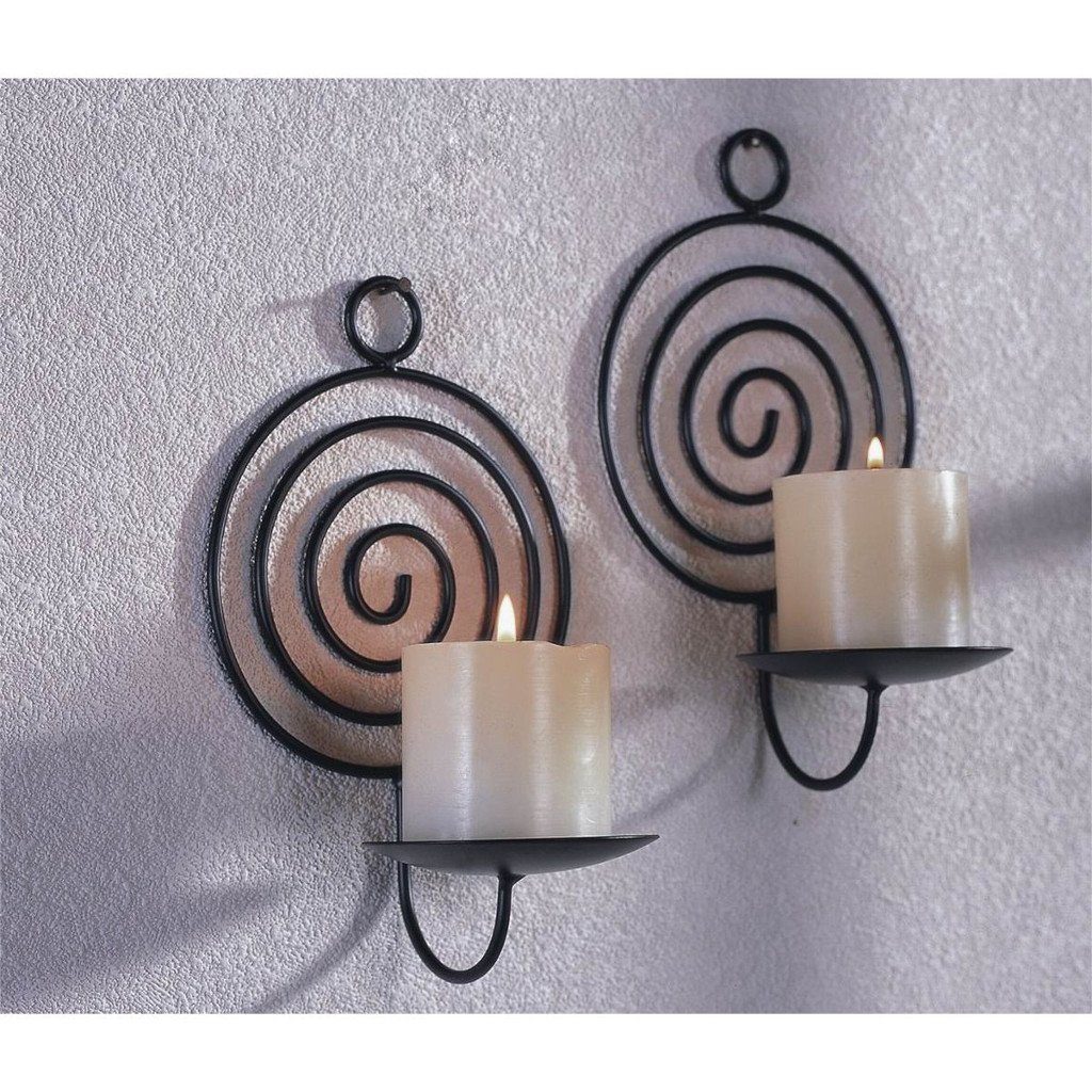 Gravidus Wandkerzenhalter 2er Wandkerzenhalter, Spirale Metall Schwarz günstig online kaufen