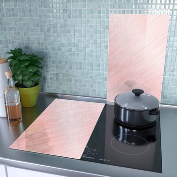 Primedeco Herd-Abdeckplatte Herdabdeckplatte Spritzschutz aus Glas Rosa Hintergrund, Glas, (2 tlg)