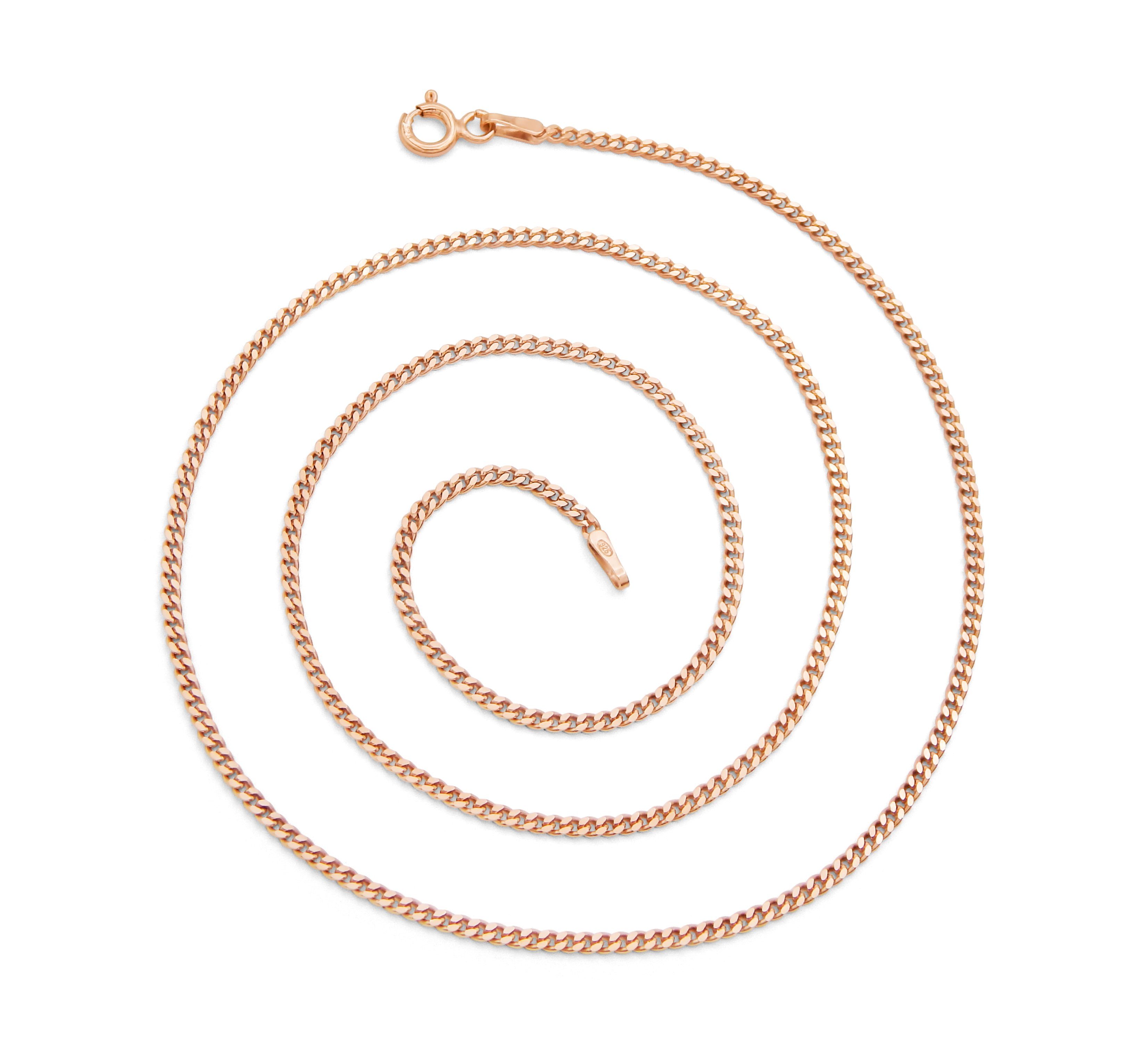 Kauf-mich-weg by Bella T Silberkette Panzerkette 925 Sterling Silber rose vergoldet 1,7mm breit, Länge wählbar 40 - 60cm