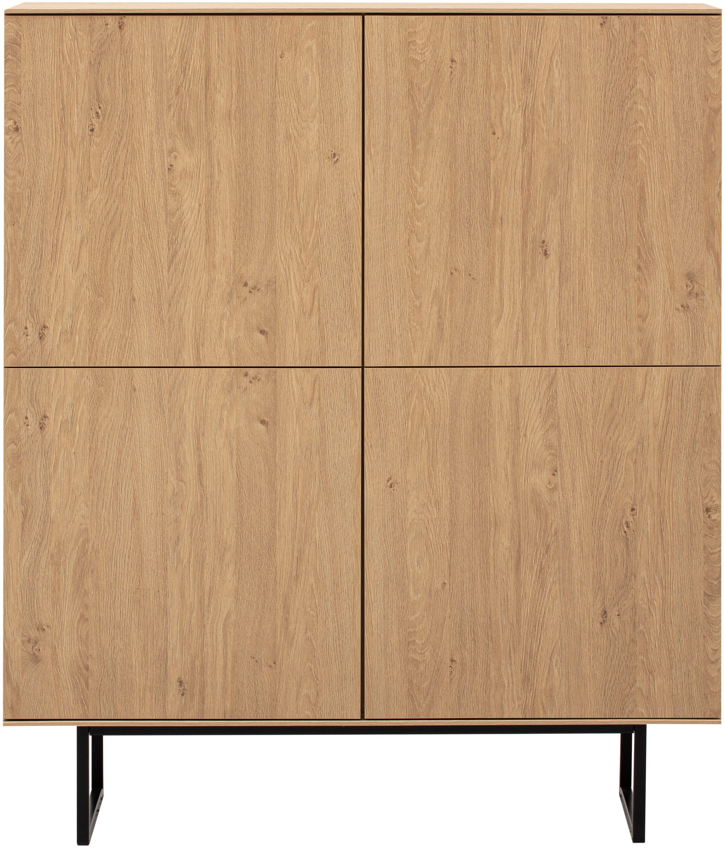 Home affaire Highboard Lund, moderner Schrank, Kommode mit Kufengestell, ausreichend Stauraum, vielseitig einsetzbar, 115 cm breit