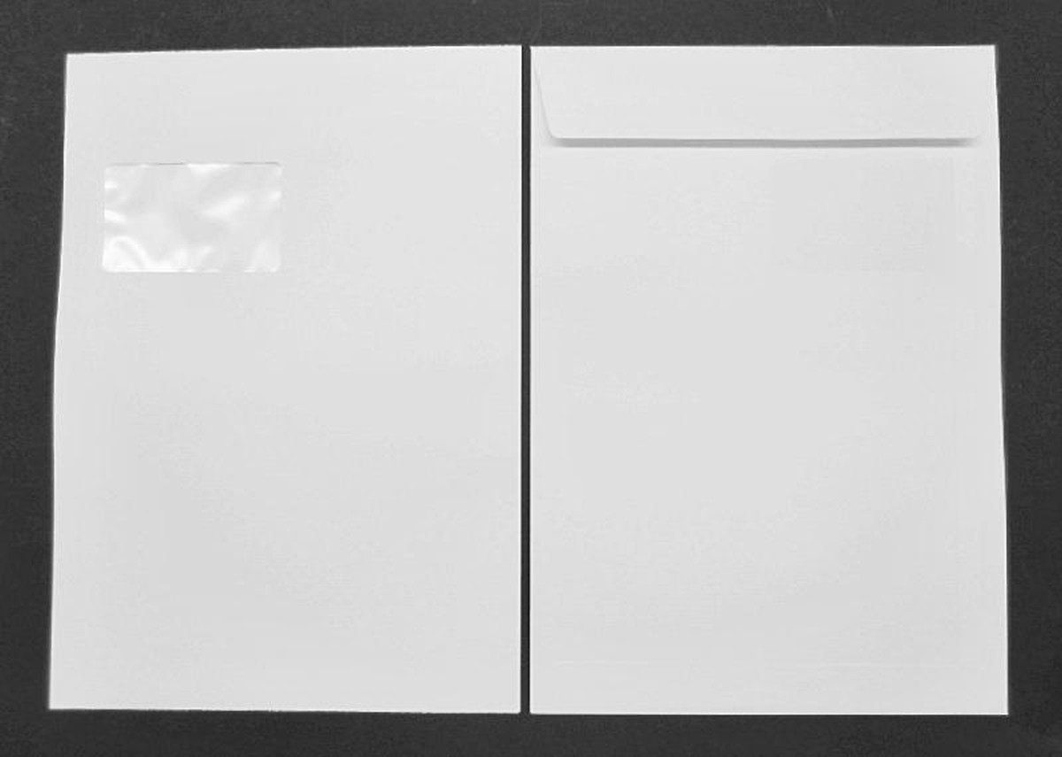 Blanke Briefhüllen Versandtasche Versandtaschen Conqueror Texture C4 120g/qm HK Fenster VE=250 Stück d.