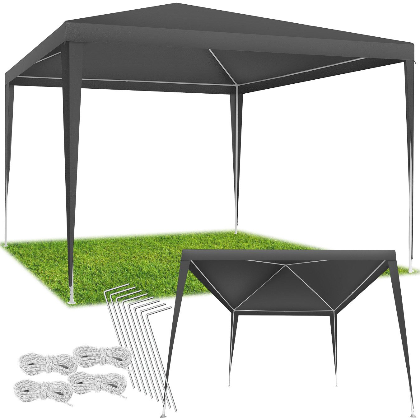 tectake Pavillon Partyzelt Farah, wasserdicht, Stecksystem, 3x3m mit UV-Sch günstig online kaufen
