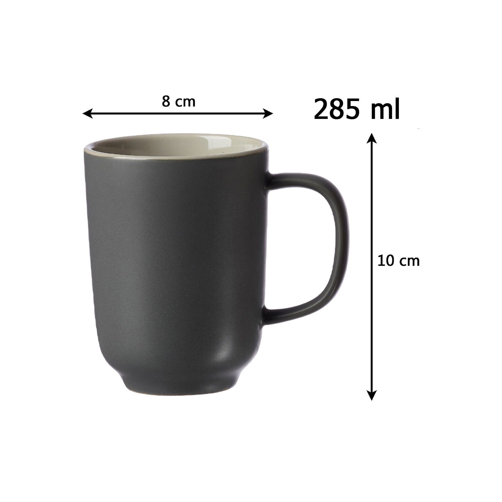 Ritzenhoff & Breker Becher Jasper Kaffeebecher 285 ml 6er Set, 6-tlg., Keramik