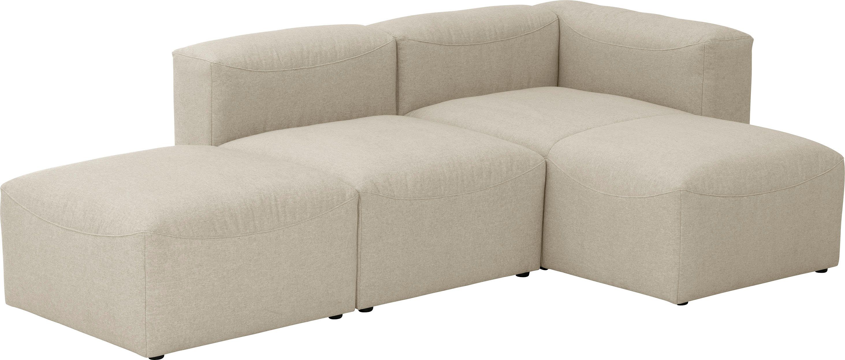 3 individuell Teile, Max creme Lena, Winzer® 03 Sofa-Set kombinierbar 3 Ecksofa Sitz-Elementen, Spar-Set aus