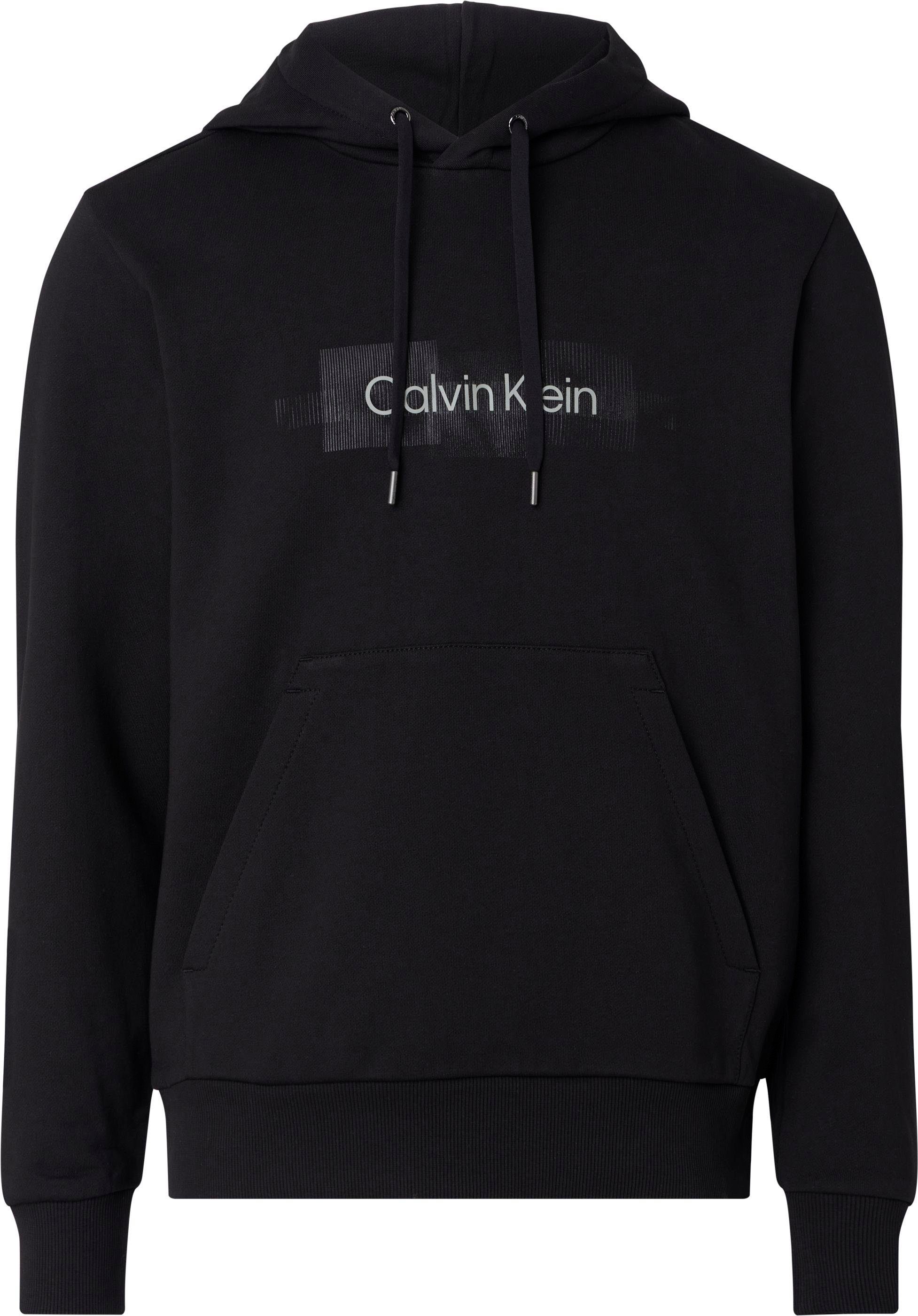 Calvin Klein Big&Tall Kapuzensweatshirt BT-BOX STRIPED LOGO HOODIE mit Logoschriftzug Ck Black