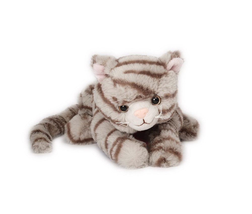 inware Kuscheltier Inware Katze liegend grau gestreift 26 cm