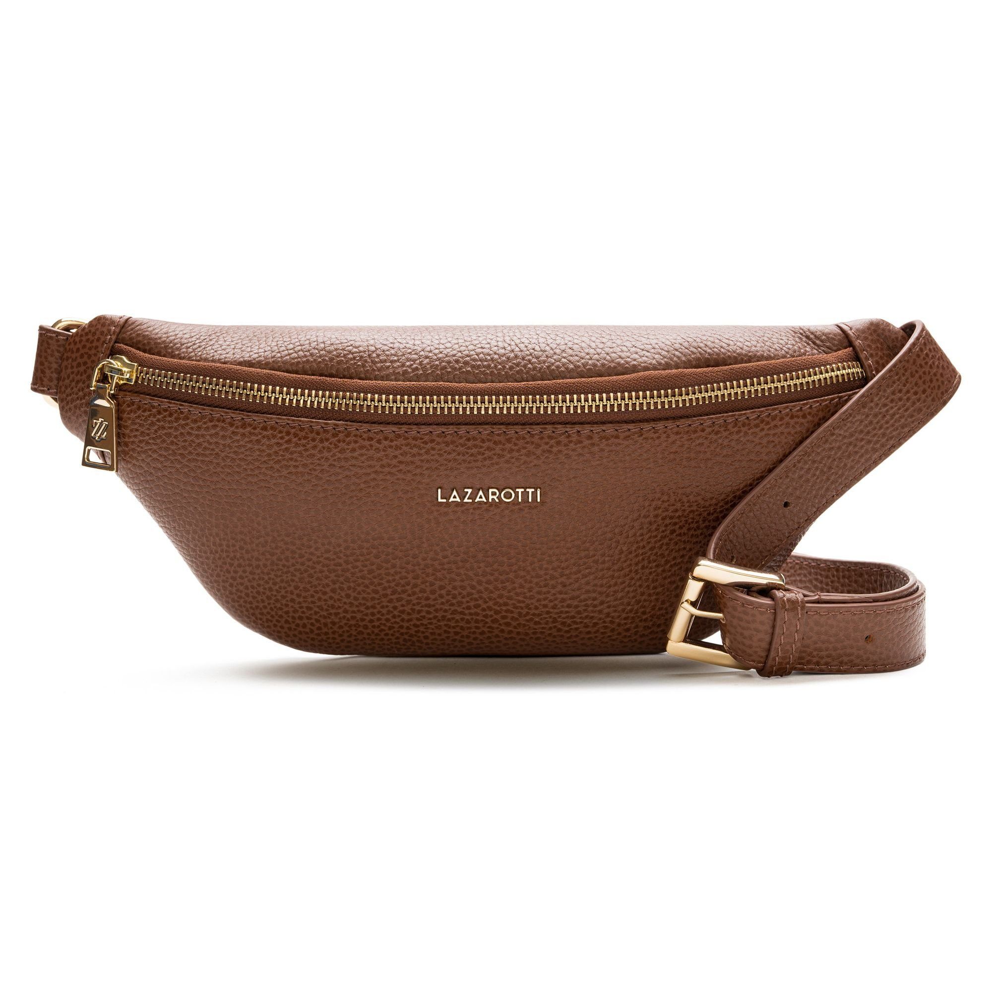 Lazarotti Gürteltasche Bologna Leather, Leder brown