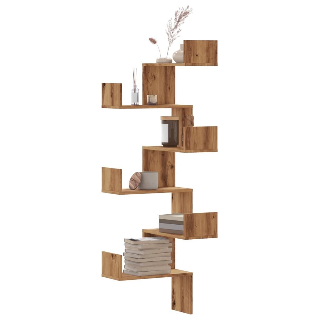 vidaXL Eckregal NA Wand-Eckregal Artisan-Eiche 45x45x147 cm Spanplatte