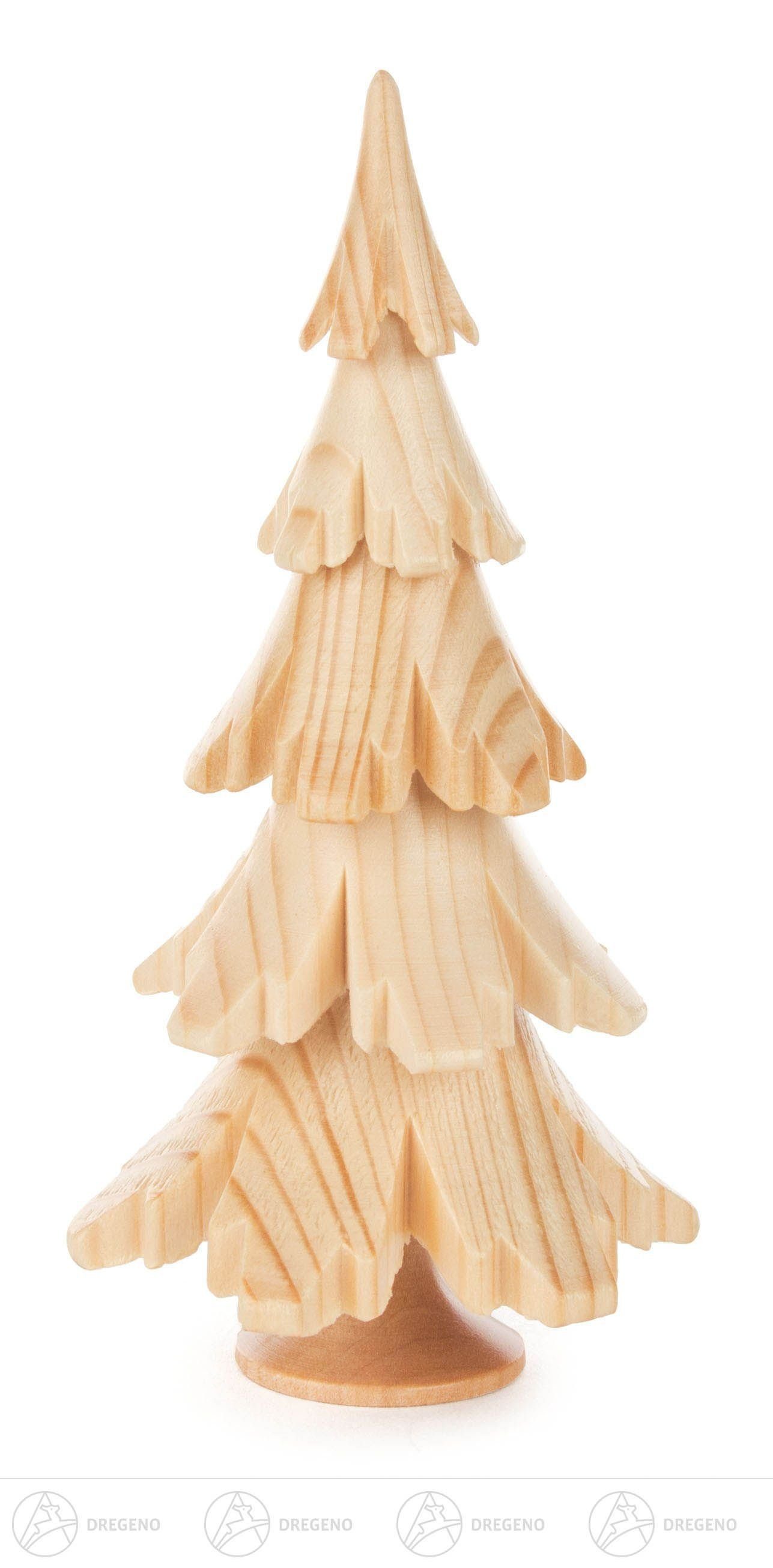 Kunstbaum Massivholzbaum natur BxHxT = 6,5x12,5x6,5cm NEU, Dregeno Erzgebirge, Höhe 12,5 cm