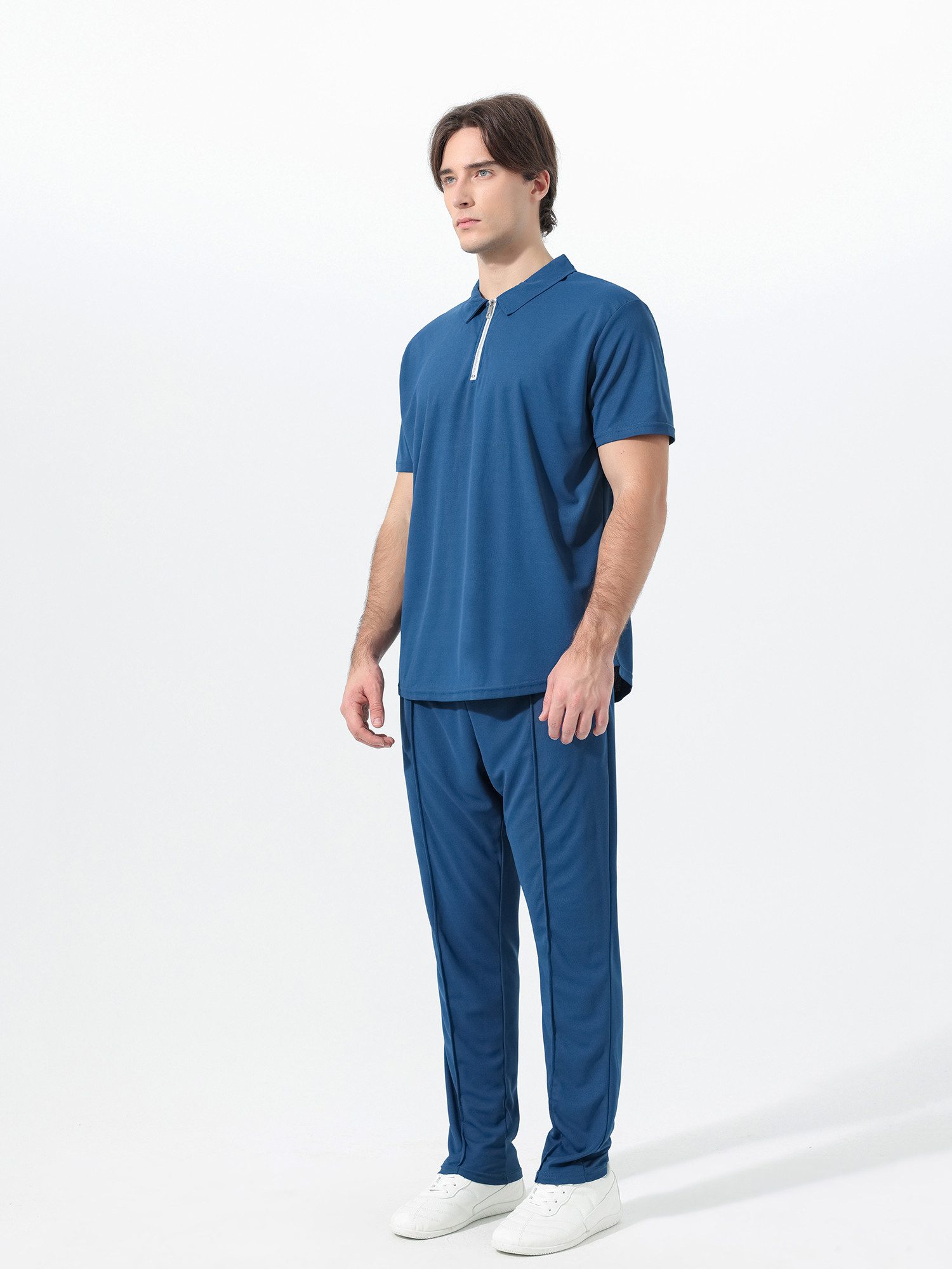 YOUTHUP Sportanzug, Herren Freizeitanzug Poloshirt mit Reißverschluss und Jogginghose