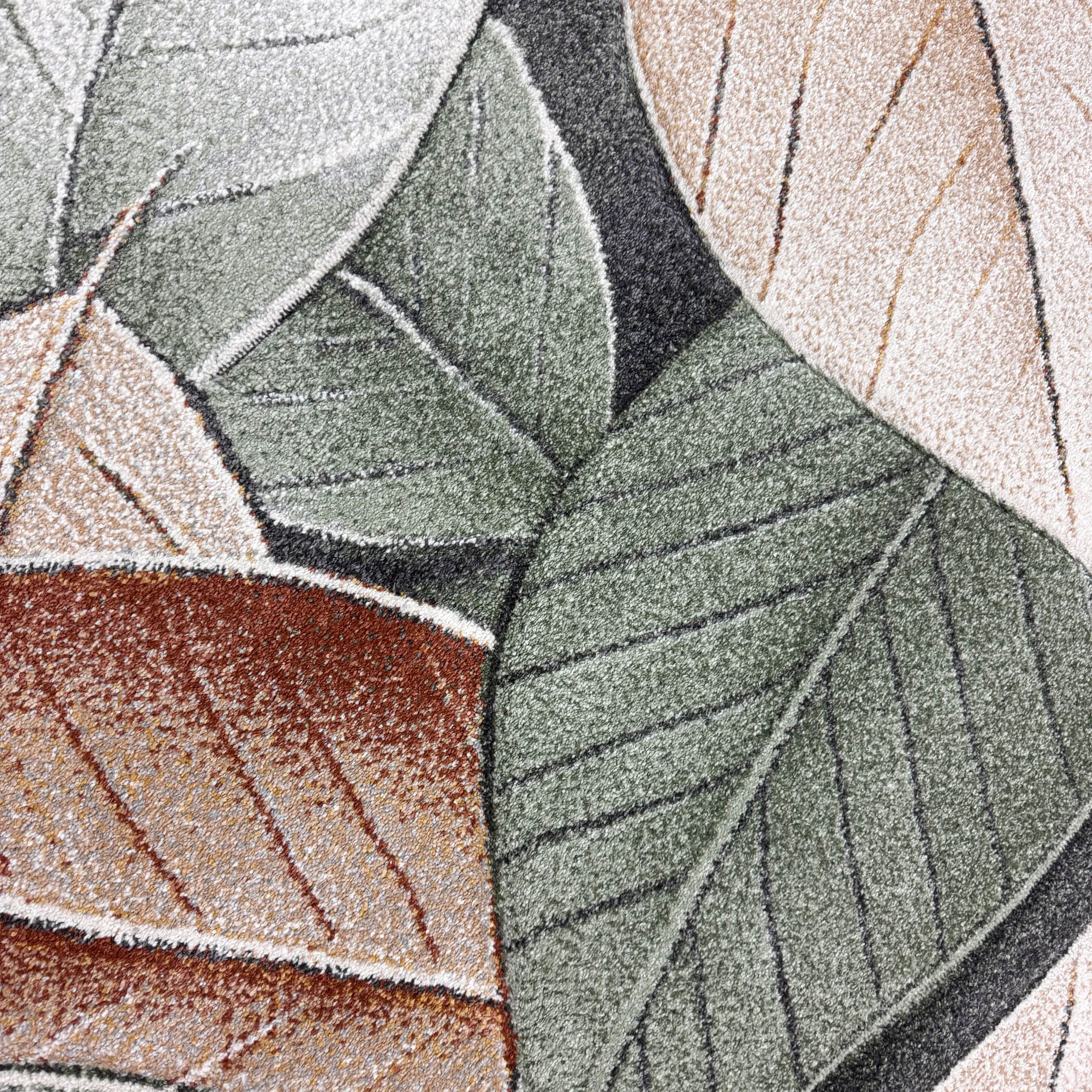 Carpetia Teppich Wohnzimmerteppich im natürlichen Look mit Blätterdesign in günstig online kaufen
