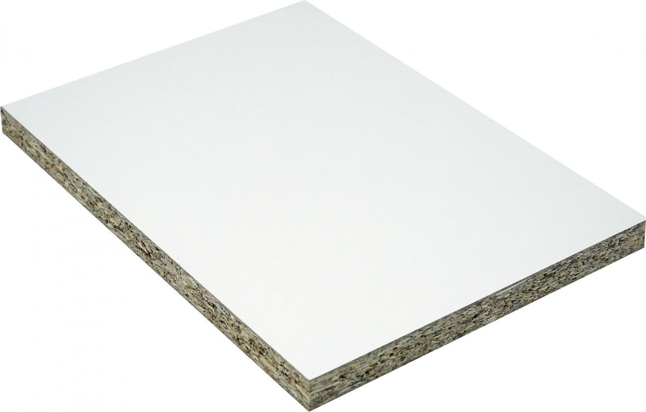 Trend Line Schneide- und Abdeckplatte Spanplatte 120 x 60 cm 10 mm weiß beschichtet, Holz