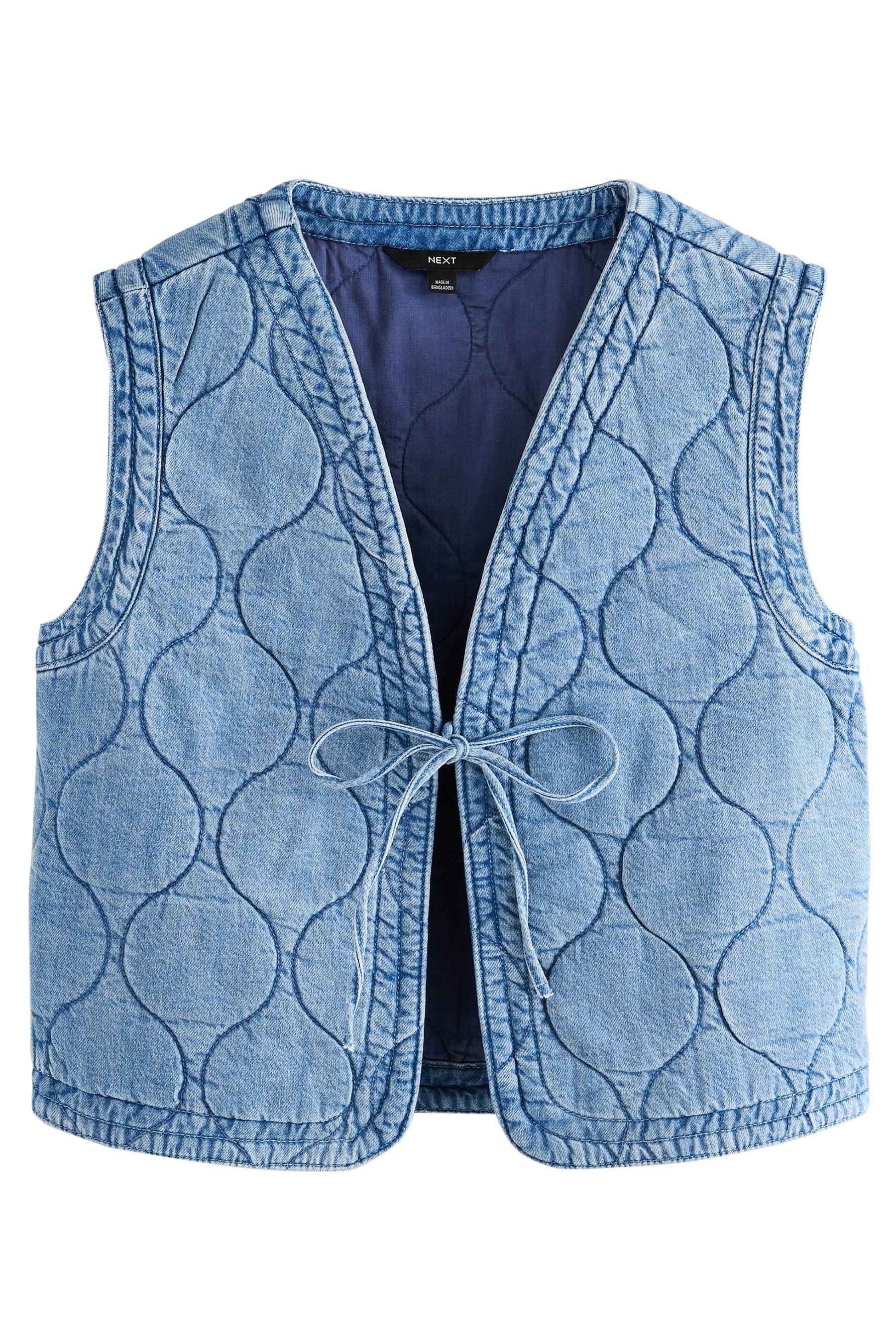 Next Jeansjacke Gestepptes Denim-Gilet aus 100 % günstig online kaufen