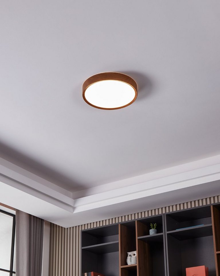 EGLO LED Deckenleuchte Musurita, Leuchtmittel inklusive, Deckenlampe,  Wohnzimmerlampe, Küchenlampe, Flurlampe Decke, Ø 34 cm, Abmessungen: Höhe:  6 cm, Durchmesser: 34 cm