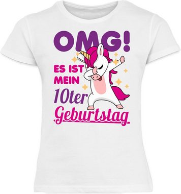 Shirtracer T-Shirt OMG! Es ist mein zehnter Geburtstag Dabbendes Einhorn 10. Geburtstag