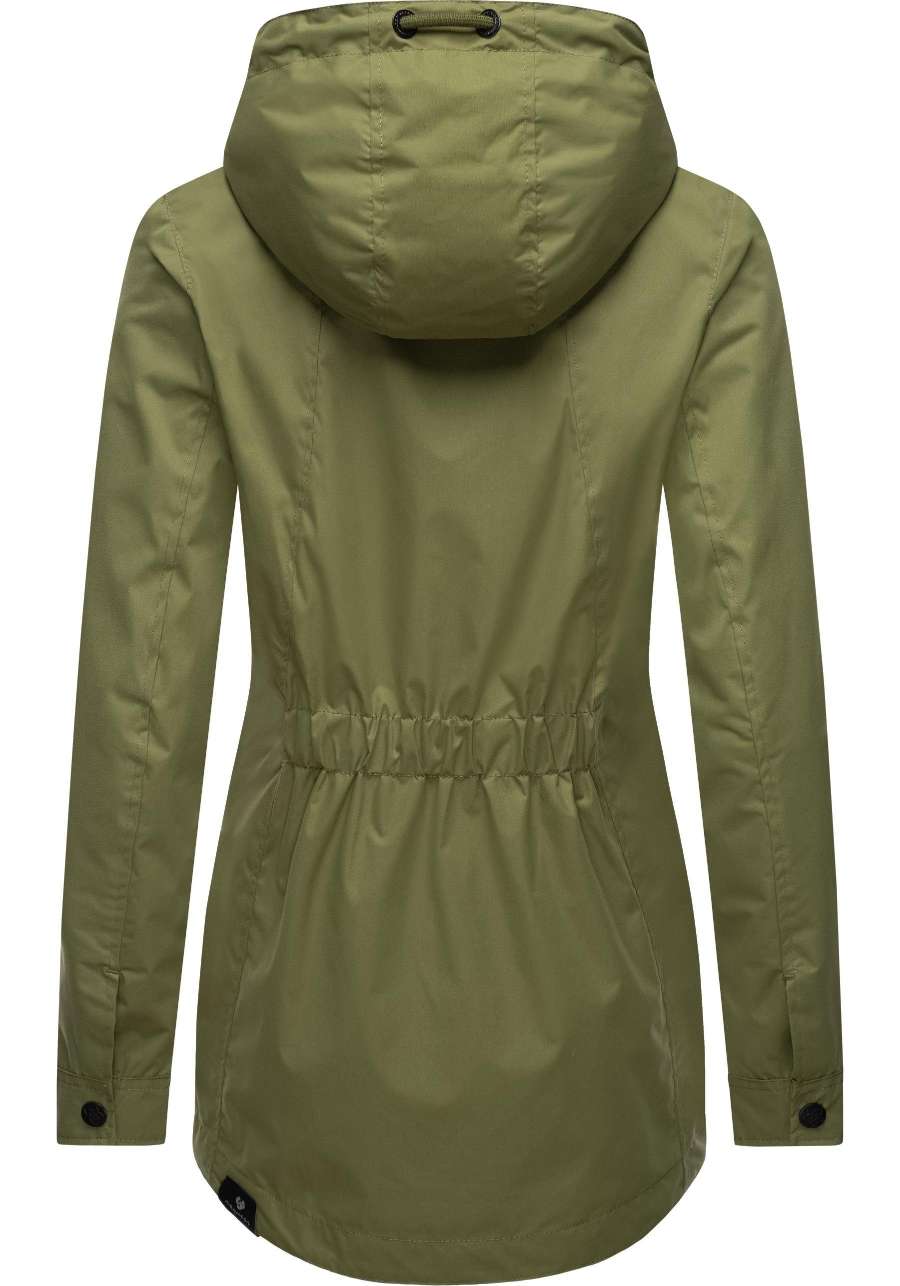 Ragwear Outdoorjacke Zuzka stylische Übergangsjacke mit großer Kapuze