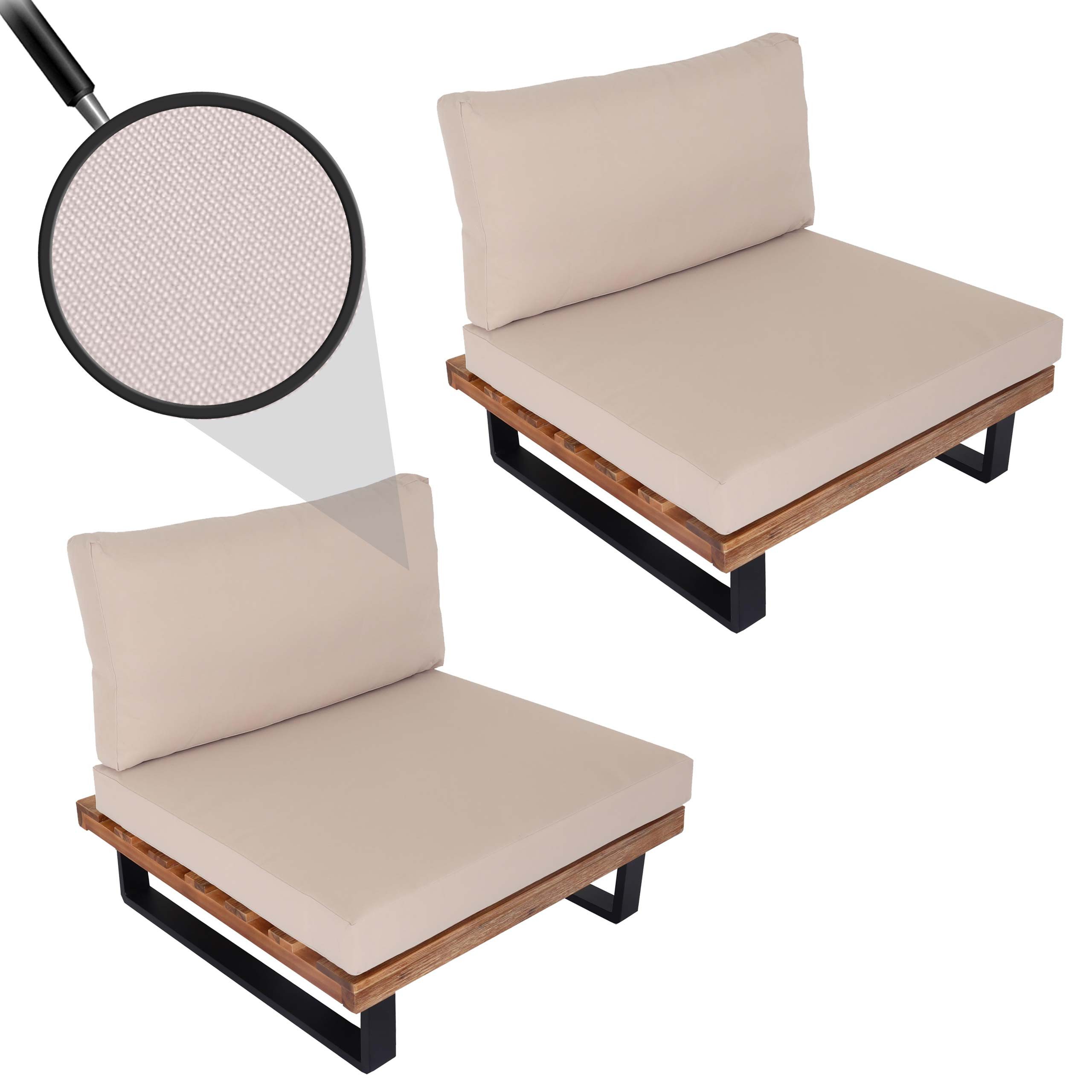 MCW Loungesessel MCW-H54-S-2, 10cm Polsterdicke, Hohe Stoffqualität 230g/m², wasserabweisender Bezug