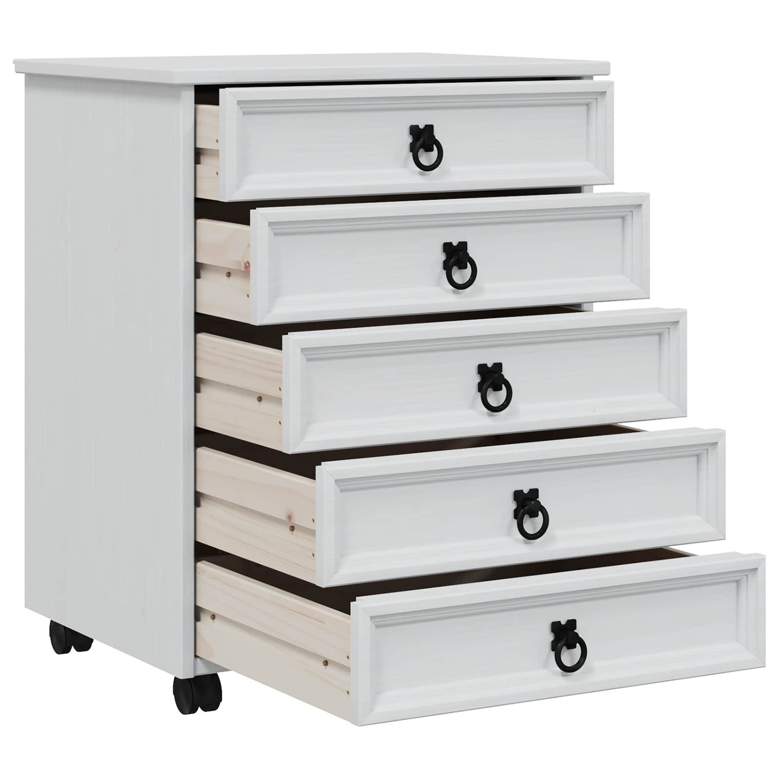 vidaXL Schranksystem Rollcontainer mit Schubladen CORONA Weiß (1-St)