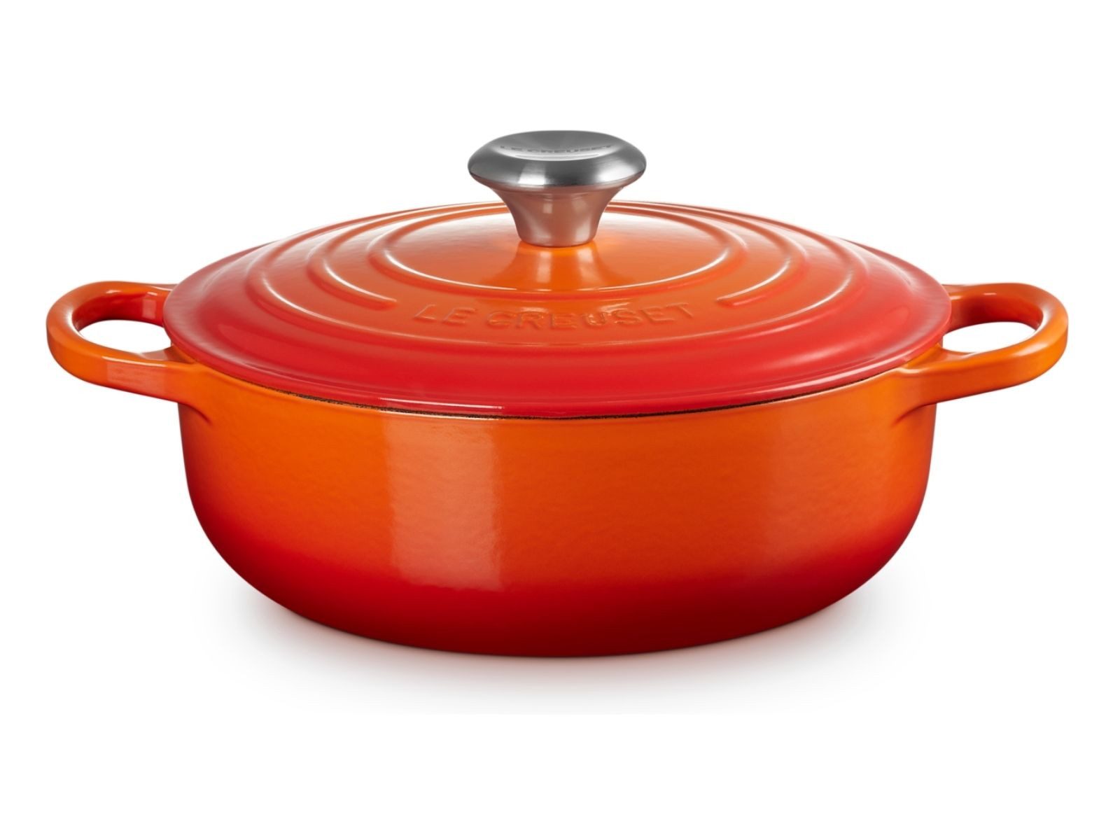 LE CREUSET Bräter Sauteuse Signature rund ofenrot 24cm, Emailliertes Gusseisen