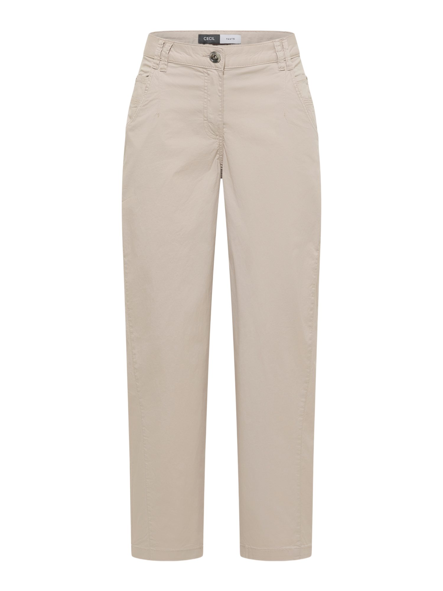 CECIL Stoffhose natur,Casual,Baumwolle,Unifarben,Barrel Fit,Mittel