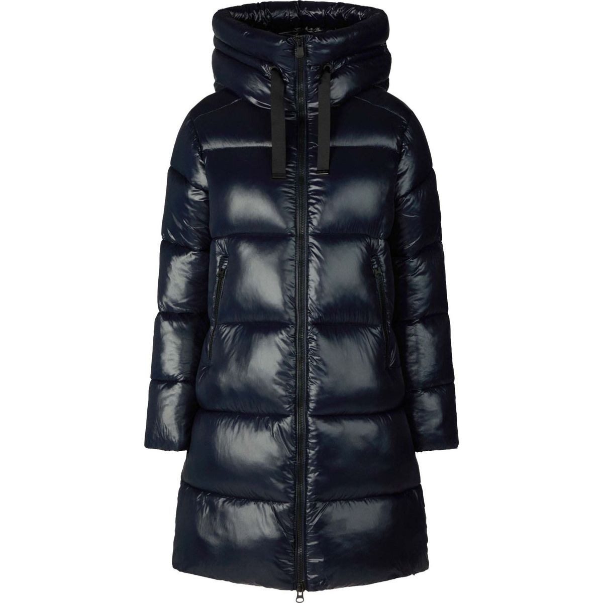SAVE THE DUCK Outdoorjacke Isabel Elegante Damenjacke mit glänzender Oberfläche, gefütterter Kapuze und