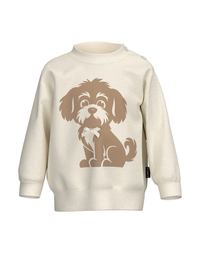 Trigema Sweatshirt TRIGEMA Baby Sweatshirt mit Hundemotiv und Schleife