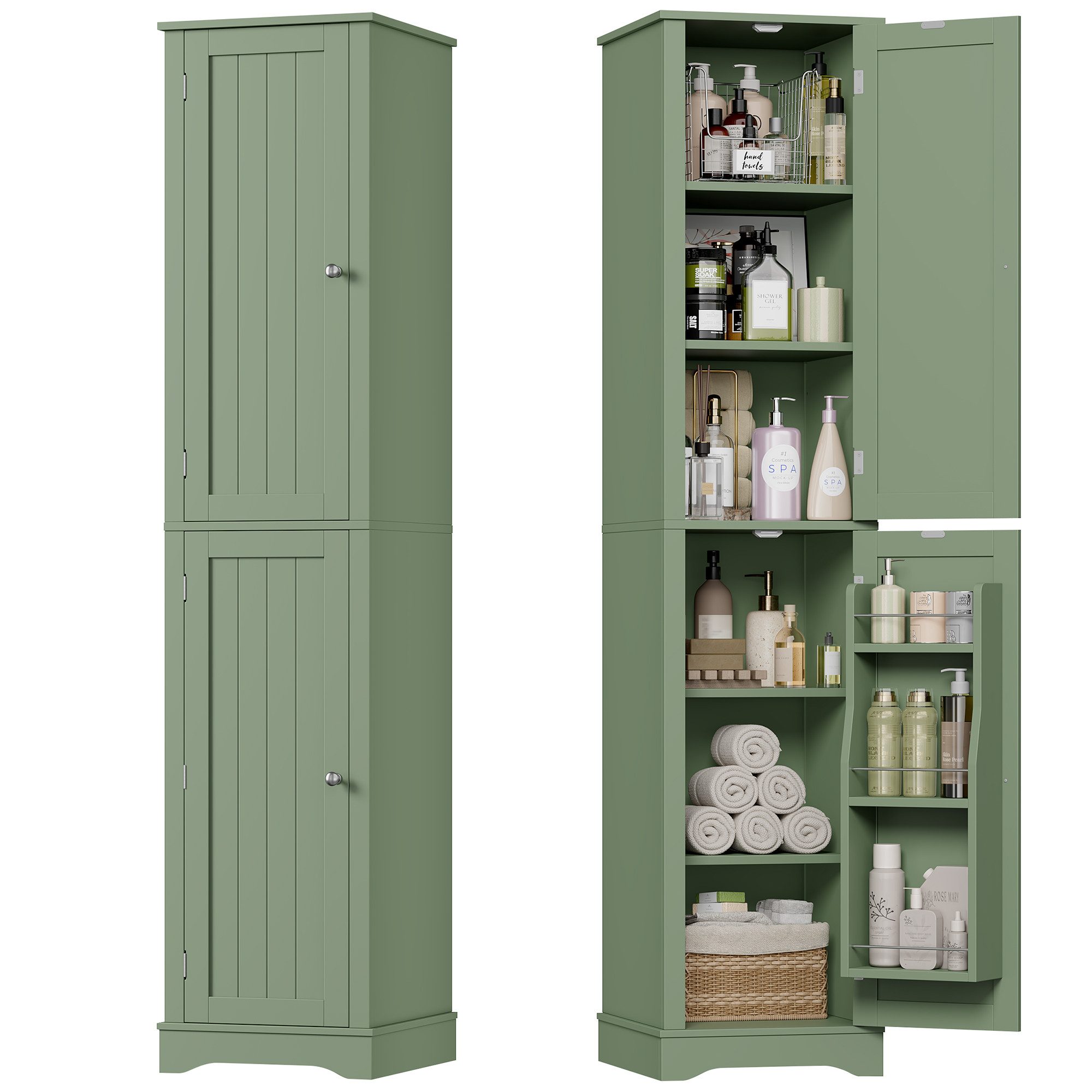 Homfa Hochschrank Badezimmerschrank Badschrank Küchenschrank
